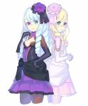  2girls dress drill_hair dungeons_&amp;_princess lace lace-trimmed_dress multiple_girls nagisa_kurousagi violet_eyes white_hair 