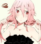  1girl ariilha12 bare_shoulders blush breasts guilty_crown hair_ornament hairclip long_hair looking_at_viewer pink_hair red_eyes solo twintails yuzuriha_inori 