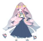  1girl headpiece inkay katana pink_hair pokemon pokemon_(game) pokemon_xy sandals see-through sheath sheathed skirt solo sword tagme tawashi_shipposan weapon 
