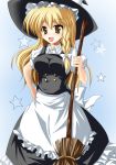  bad_id blonde_hair broom brown_eyes dress kirisame_marisa kounosuke kounosuke_(pixiv) touhou 