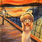  boat fine_art_parody headband higurashi_no_naku_koro_ni houjou_satoko lowres maebara_keiichi o_o orange541 parody the_scream 