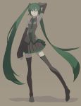  detached_sleeves hatsune_miku highres legs long_hair necktie simple_background thigh-highs thighhighs tomioka_jirou twintails very_long_hair vocaloid 