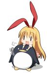  amae_koromo animal_ears bird blonde_hair bunny_ears chibi etopen kohinata_sora penguin rabbit_ears saki 