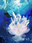  crystal flower legs lotus ni-co niko_(silent.whitesnow) original plant short_hair solo underwater 