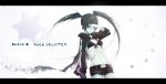  bad_id bikini_top black_hair black_rock_shooter black_rock_shooter_(character) blue_eyes jacket long_hair midriff navel pale_skin scar shorts solo twintails uneven_twintails 