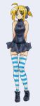  fate_(series) hair_ribbon kikuta ribbon saber striped striped_legwear striped_thighhighs thigh-highs thighhighs traditional_media 