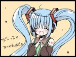  blush catbell closed_eyes hatsune_miku solo twintails vocaloid 