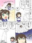  ! !? 1boy 1girl admiral_(kantai_collection) artist_name blush brown_hair closed_eyes comic crying faceless faceless_male flower fubuki_(kantai_collection) green_eyes hat heart kantai_collection kobashi_daku military military_uniform naval_uniform open_mouth partially_colored payot pleated_skirt ponytail school_uniform serafuku short_hair skirt smile spoken_exclamation_mark tears translation_request twitter_username uniform 