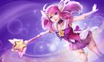  alternate_costume alternate_hair_color alternate_hairstyle boots elbow_gloves gloves goomrrat league_of_legends luxanna_crownguard magical_girl pink_hair skirt star tagme thigh-highs thigh_boots violet_eyes wand zettai_ryouiki 