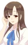  1girl brown_eyes brown_hair idolmaster idolmaster_cinderella_girls long_hair looking_at_viewer mizumoto_yukari open_mouth smile solo 