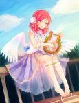  angel blush dress love_live!_school_idol_project lyra nishikino_maki purple_eyes redhead short_hair sky 