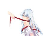  blush delusion_empire headband_around_neck kantai_collection long_hair red_eyes shoukaku_(kantai_collection) silver_hair 