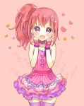  blush brown_eyes dress happy long_hair pink_hair puri_para shiratama_mikan side_ponytaul 