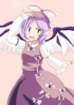  bird_wings bow dress grey_eyes hat highres ie_funa mystia_lorelei purple_dress purple_hair tagme touhou wings 