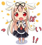  1girl blonde_hair chibi highres kantai_collection makuran red_eyes solo yuudachi_(kantai_collection) 