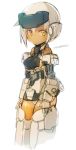  1girl alternate_hair_color alternate_skin_color amber_eyes artist_name frame_arms_girl gourai mecha_musume nipples rondo_bell 