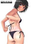  1girl amagami ass bikini black_hair brown_eyes from_behind nanasaki_ai rudoni short_hair swimsuit tan tanline 