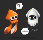  ... ? blooper crossover cutyaries inkling nintendo no_humans splatoon squid super_mario_bros. 