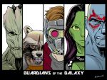  column_lineup drax_the_destroyer gamora groot guardians_of_the_galaxy marvel peter_quill rocket_raccoon yafu_(yahuxx28) 