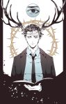  1boy antlers closed_eyes crown_of_thorns eyes formal highres rustin_cohle shashi_(sakisaki) solo suit true_detective 