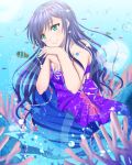  bikini blush green_eyes jewelry long_hair love_live!_school_idol_project low_twintails mermaid smile twintails underwater violet_hair 