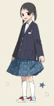  1girl blazer highres kneehighs kumanoi_(nichols) long_hair original school_uniform skirt solo white_legwear 