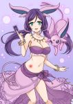  animal_ears blush croosover dress espeon green_eyes long_hair love_live!_school_idol_project low_twintails personification pokemon toujou_nozomi twintails violet_hair 