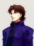  1boy brown_eyes brown_hair cross cross_necklace fate/stay_night fate_(series) fuyuki_(neigedhiver) highres jewelry kotomine_kirei necklace solo 