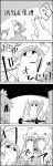  4koma arms_up braid comic commentary_request confetti gradient_hair hat highres hijiri_byakuren hong_meiling izayoi_sakuya maid_headdress monochrome multicolored_hair muscle no_humans shoujo_kitou-chuu smile star tani_takeshi touhou translation_request twin_braids weightlifting yukkuri_shiteitte_ne 