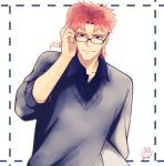  1boy glasses higeneko_(pluie) jojo_no_kimyou_na_bouken kakyouin_noriaki redhead solo sweater 