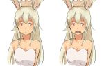  1girl animal_ears character_request crown long_hair pink_eyes rabbit_ears shibafu_(glock23) simple_background solo upper_body white_background white_hair 