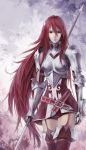  1girl armor belt female fire_emblem fire_emblem:_kakusei highres lance long_hair red_eyes redhead solo cordelia_(fire_emblem) 