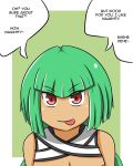  1girl dark_skin emerald_sustrai green_hair lunarisaileron red_eyes rwby short_hair solo tongue tongue_out 