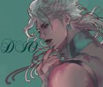  1boy black_lipstick claws dio_brando earrings fingernails jewelry jojo_no_kimyou_na_bouken lipstick long_fingernails makeup solo taburakashi tentacles 