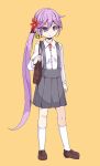  akebono_(kantai_collection) bag hair_ornament handbag kantai_collection long_hair purple_hair shino_(ponjiyuusu) skirt very_long_hair violet_eyes 