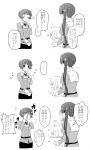  comic female_admiral_(kantai_collection) hair_ornament kantai_collection long_hair monochrome multiple_girls myoukou_(kantai_collection) nachi_(kantai_collection) nagisa_moa short_hair translation_request uniform 