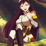  1girl fairy_tail hairband happy lowres screenshots sitting smile solo tree ultear_milkovich 