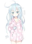 :&lt; hibanar hibiki_(kantai_collection) highres kantai_collection long_hair looking_at_viewer pajamas tagme translated 