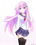  1girl artist_name choujigen_game_neptune highres keenh long_hair nepgear neptune_(series) purple_hair sailor_dress school_uniform skirt solo 
