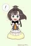  1girl akizuki_(kantai_collection) chibi food highres kantai_collection mae_(maesanpicture) onigiri solo twitter_username 