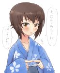  1girl brown_eyes brown_hair girls_und_panzer japanese_clothes kimono nishizumi_maho short_hair solokov_(okb-999) yukata 