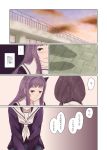  ... 2girls blush clouds comic evening fukushima_uichi hanayamata highres multiple_girls rooftop sasame_yaya school_uniform sekiya_naru 