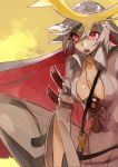  breasts candy cleavage guilty_gear guilty_gear_xrd halo hyakuhachi_(over3) jack-o_(guilty_gear) lollipop multicolored_hair red_eyes redhead two-tone_hair unzipped white_hair 
