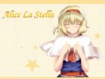  1girl alice_margatroid beegle blonde_hair blush capelet commentary_request ribbon sash short_hair smile star touhou 