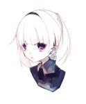  1girl bangs character_request copyright_request expressionless hairband pale_color portrait riuichi simple_background sketch solo tagme violet_eyes white_background white_hair 