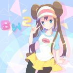  1girl kurimomo_(kaiko825) mei_(pokemon) pokemon pokemon_(game) pokemon_bw2 solo victory_pose 