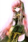  absurdres boots breasts detached_sleeves green_eyes headphones headset highres long_hair megurine_luka pink_hair shimeko sitting smile solo thigh-highs thighhighs very_long_hair vocaloid 