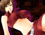  breasts brown_hair large_breasts meiko short_hair skirt smile solo underboob vocaloid 