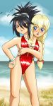  bathing blonde_hair conjoined multi_head red suit 