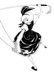  dual_wield fighting_stance from_behind hair_over_one_eye hairband highres karu_(ishiken) karu_(pixiv520294) katana konpaku_youmu looking_back millipen millipen_(medium) monochrome nib_pen nib_pen_(medium) sword touhou traditional_media weapon 